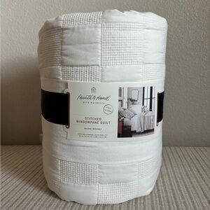 NWT Full/Queen Checkerboard Stitch Quilt Cream - Hearth & Hand with Magnolia